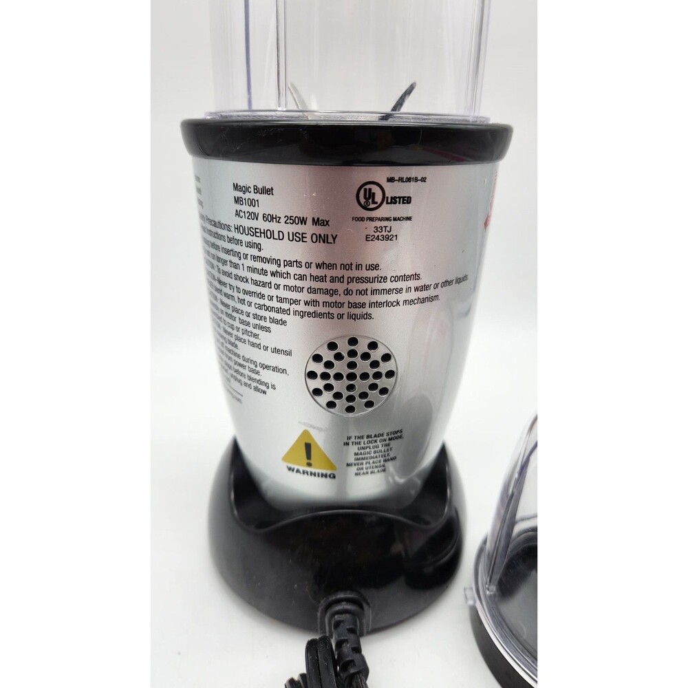 Magic Bullet MB1001 Model Blender Base/Motor + 2 Cups Blade, Sip Lid TESTED - Picture 4 of 8